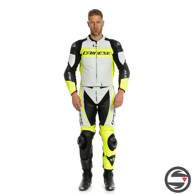 MISTEL 2PCS LEATHER SUIT Y93 WHITE YELLOW BLACK