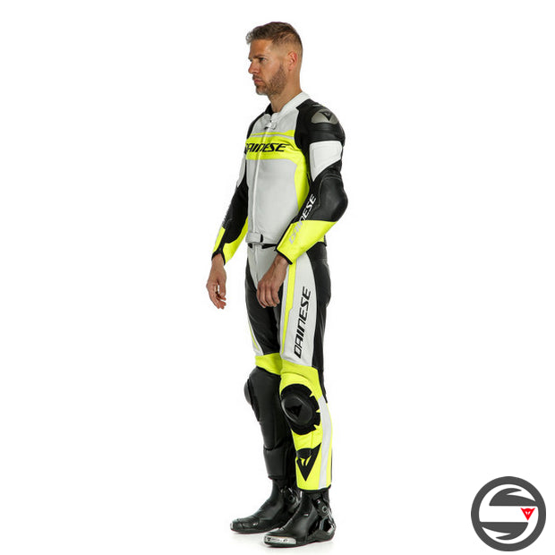 MISTEL 2PCS LEATHER SUIT Y93 WHITE YELLOW BLACK