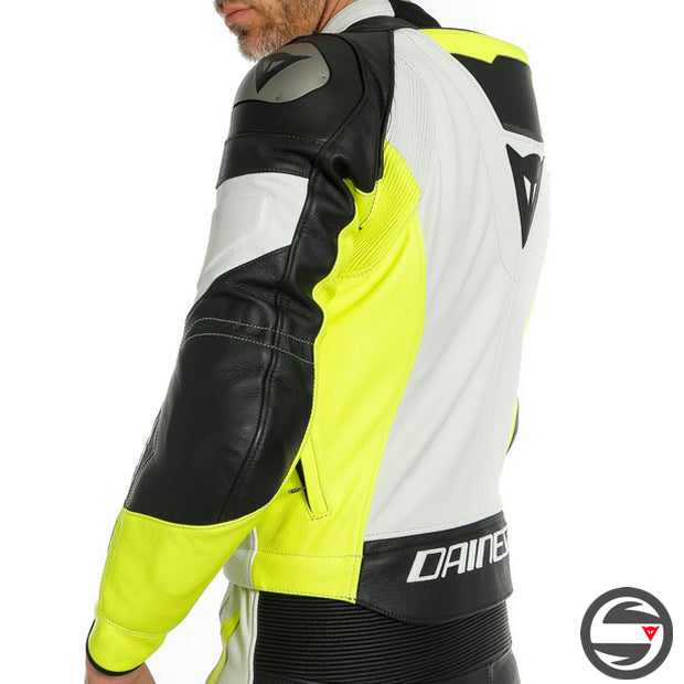 MISTEL 2PCS LEATHER SUIT Y93 WHITE YELLOW BLACK