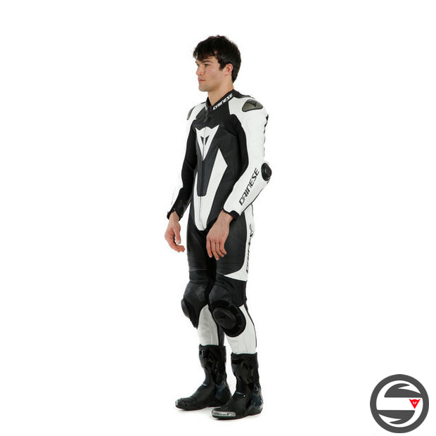 LAGUNA SECA 5 1PC PERF. LEATHER SUIT S/T 622 BLACK WHITE