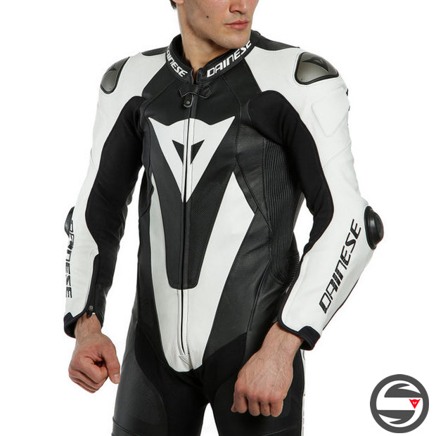 LAGUNA SECA 5 1PC PERF. LEATHER SUIT S/T 622 BLACK WHITE