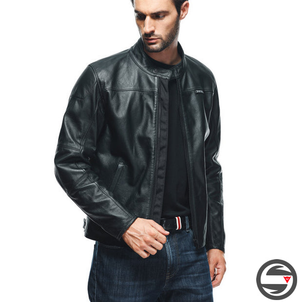 MIKE 3 LEATHER JACKET 001 BLACK