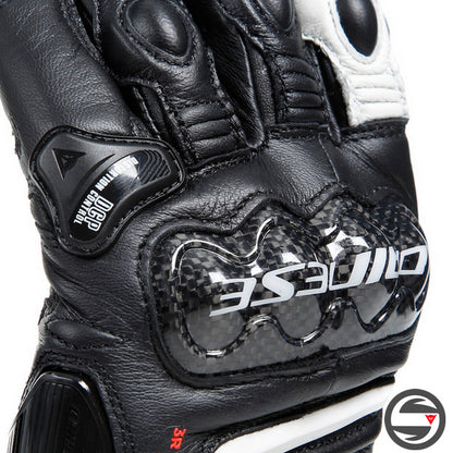 CARBON 4 LONG LADY LEATHER GLOVES 948 BLACK WHITE