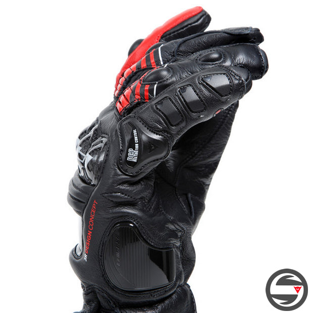 PELLE DRUID 4 GLOVES A77 BLACK LAVA-RED WHITE