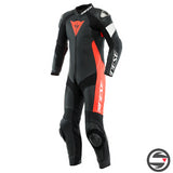 TOSA 1 PCS PERF. LEATHER SUIT W12 BLACK FLUO-RED