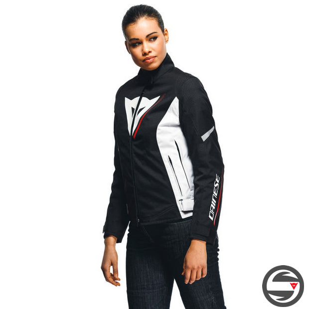 VELOCE LADY D-DRY JACKET A66 BLACK WHITE LAVA RED