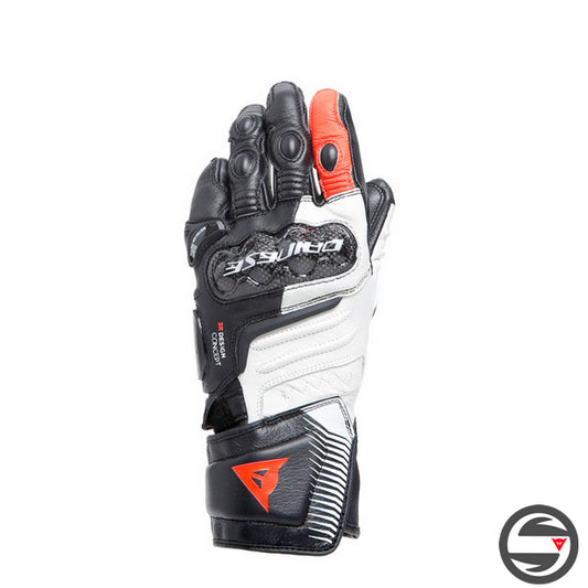 CARBON 4 LONG LADY LEATHER GLOVES N32 BLACK WHITE FLUO-RED