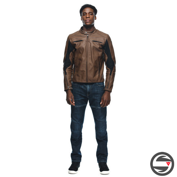 RAZON 2 LEATHER JACKET 58G TOBACCO BROWN