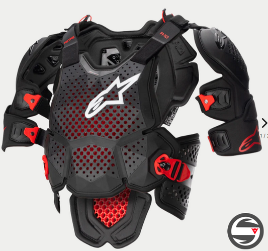 A10 V2 FULL CHEST PROTECTOR ANTH BLK RED
