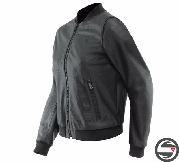 ACCENTO PERF. LEATHER JACKET WMN 001 BLACK