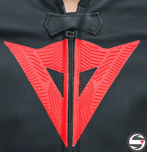 AVRO 5 LEATHER JACKET A77 BLACK RED WHITE