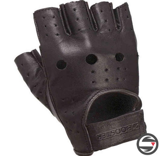 GUANTI BOOSTER SENZA DITA PELLE NERA