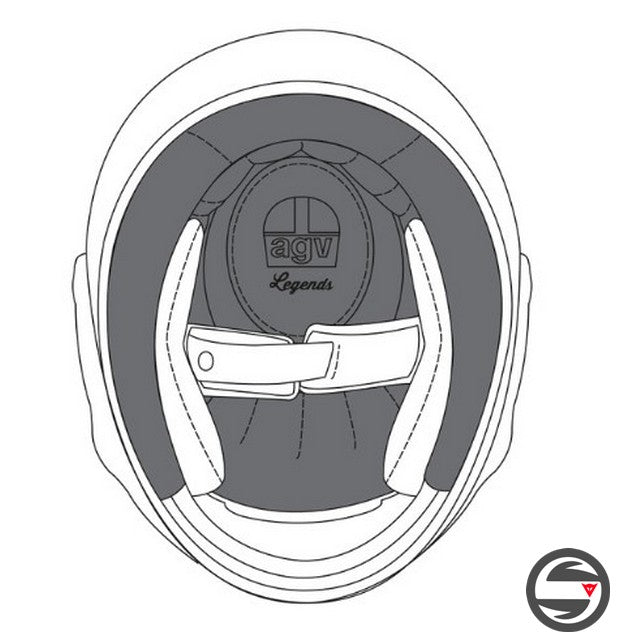 AGV CROWN PAD X3000 (ML) 001 PREMIUM BLACK