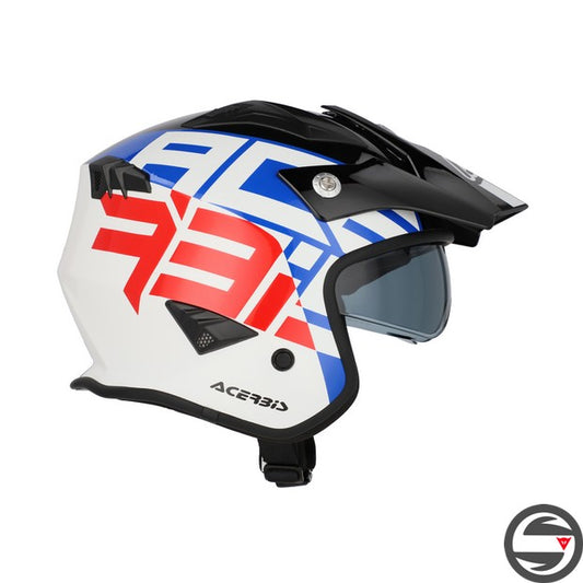 CASCO JET ARIA GRAPHIC 034 BIANCO BLU ROSSO