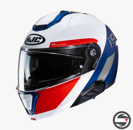 I91 BINA MC21 BIANCO ROSSO BLU HJC