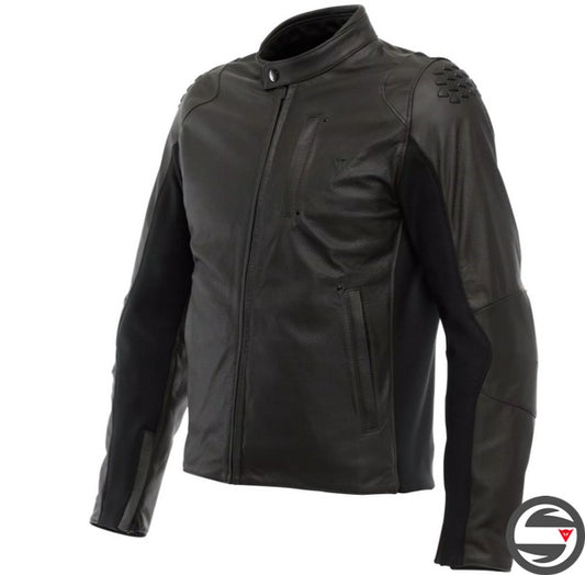 ISTRICE QDF PERF. LEATHER JACKET 005 DARK BROWN