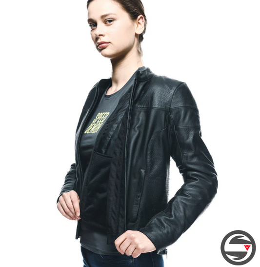 ITINERE LEATHER JACKET WMN 001 BLACK DAINESE