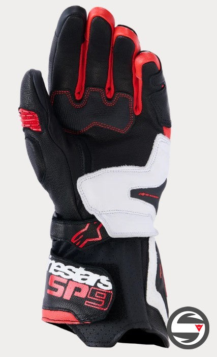 SP-9 GLOVES 1304 BLACKK WHITE BRGHT RED