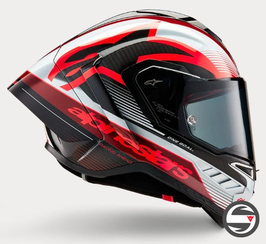 SUPERTECH R10 1352 SOLID BLACK RED CARBON B R WG ECE DOT FIM