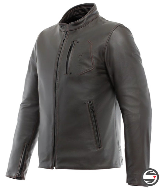 FULCRO QDF LEATHER JACKET 005 DARK-BROWN