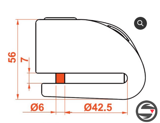KT6-CB BLOCCA DISCO 6MM ALARMED FLUO GREEN 120DB KOVIX