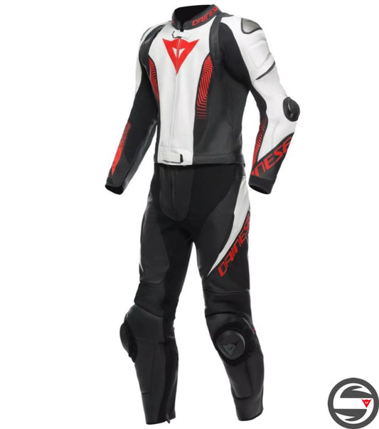 LAGUNA SECA 5 2PCS LEATHER USUIT A66 BLK WHT LAVA RED