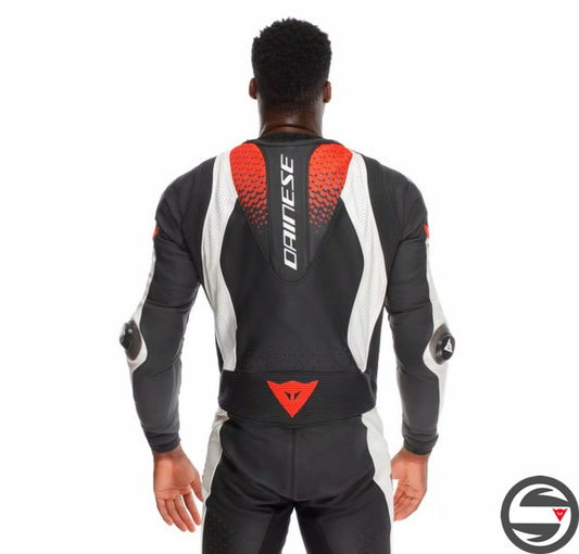 LAGUNA SECA 6 1PC N32 PERF. LEATHER SUIT BLACK WHITE FLUO-RED