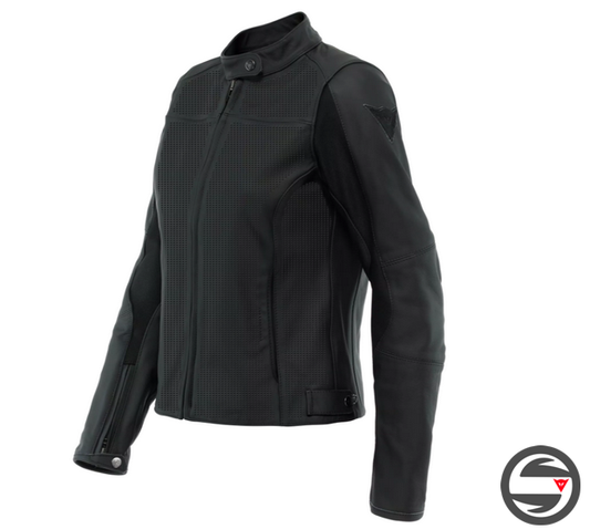 RAZON 2 LADY LEATHER PERF.  JACKET 001 BLACK