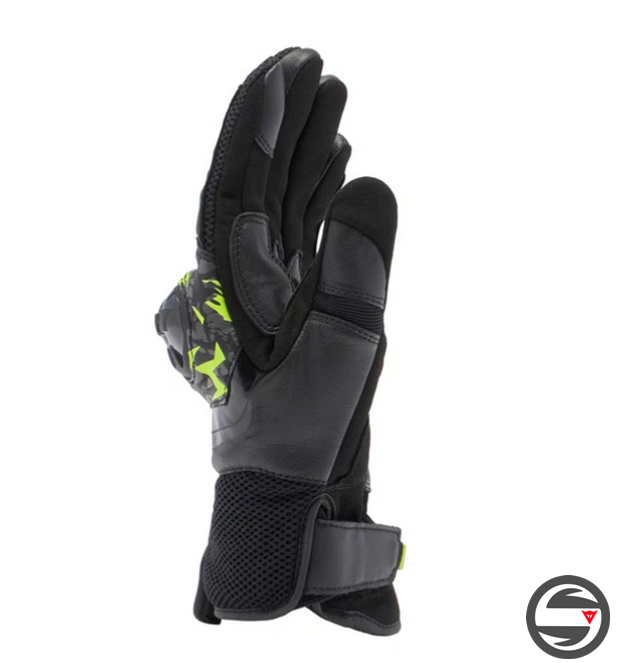 MIG 3 UNISEX LEATHER GLOVES P18 BLACK ANTHRACITE YELLOW FLUO
