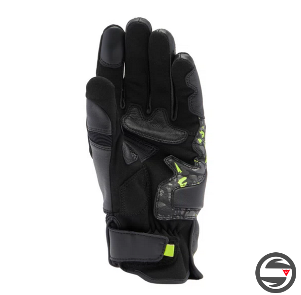 MIG 3 UNISEX LEATHER GLOVES P18 BLACK ANTHRACITE YELLOW FLUO