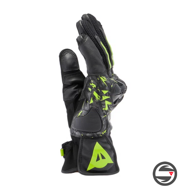 MIG 3 UNISEX LEATHER GLOVES P18 BLACK ANTHRACITE YELLOW FLUO
