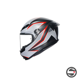 K6 S AGV E2206 MPLK 007 FLASH MATT BLACK GREY RED ECE 22.06