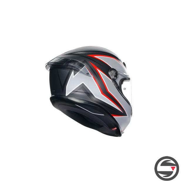 K6 S AGV E2206 MPLK 007 FLASH MATT BLACK GREY RED ECE 22.06