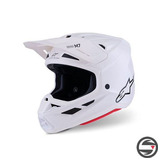 8301326 S-M7 SOLID HELMET 2180 WHITE GLOSSY
