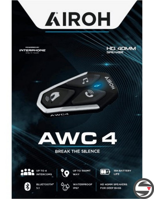 AIROH AWC4 SINGLE INTERFONO COMMANDER INTERPHONE