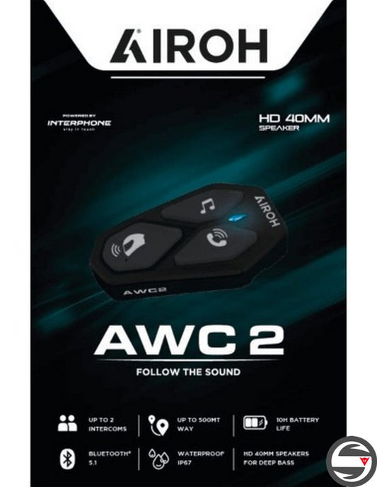 AIROH AWC2 SINGLE INTERFONO INTERPHONE