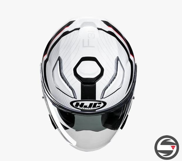 F31 NABY MC1 NERO BIANCO RED JET HJC