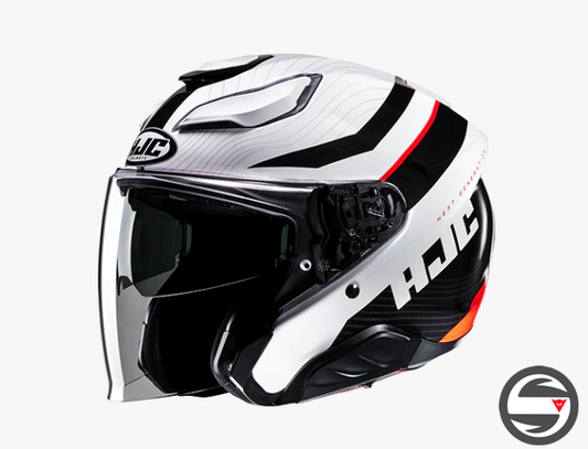 F31 NABY MC1 NERO BIANCO RED JET HJC