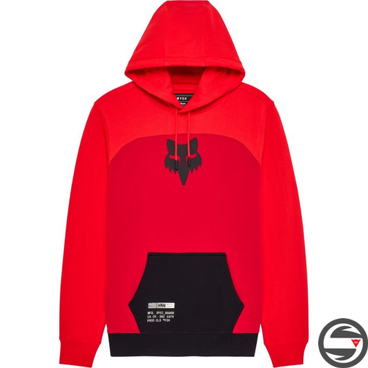 36267-003 HOODIE FRACTURE PANELED FLEECE RED PO FOX