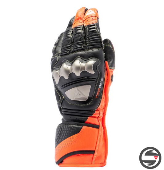 PELLE FULL METAL 7 GLOVES 628 BLACK RED FLUO