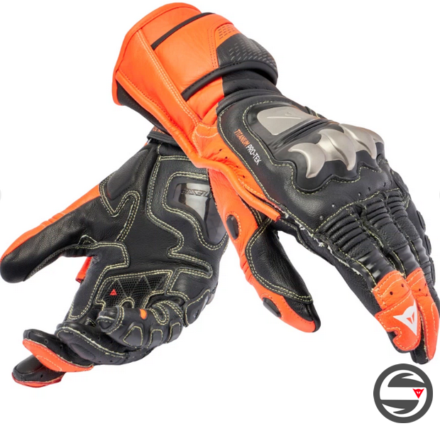 PELLE FULL METAL 7 GLOVES 628 BLACK RED FLUO