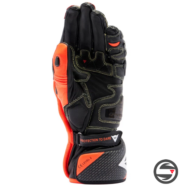 PELLE FULL METAL 7 GLOVES 628 BLACK RED FLUO