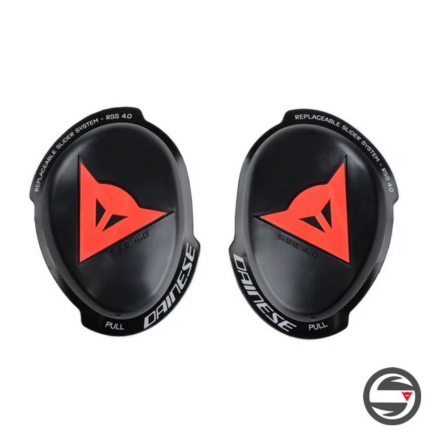 KNEE SLIDER RSS 4.0 628 FULL KIT BLACK RED FLUO