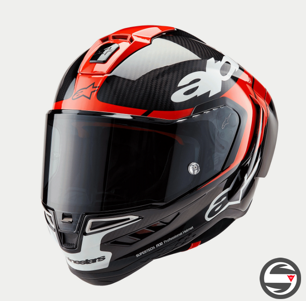 SUPERTECH R10 SOLID BLACK RED CARBON B R WG ECE DOT FIM