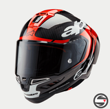 SUPERTECH R10 SOLID BLACK RED CARBON B R WG ECE DOT FIM