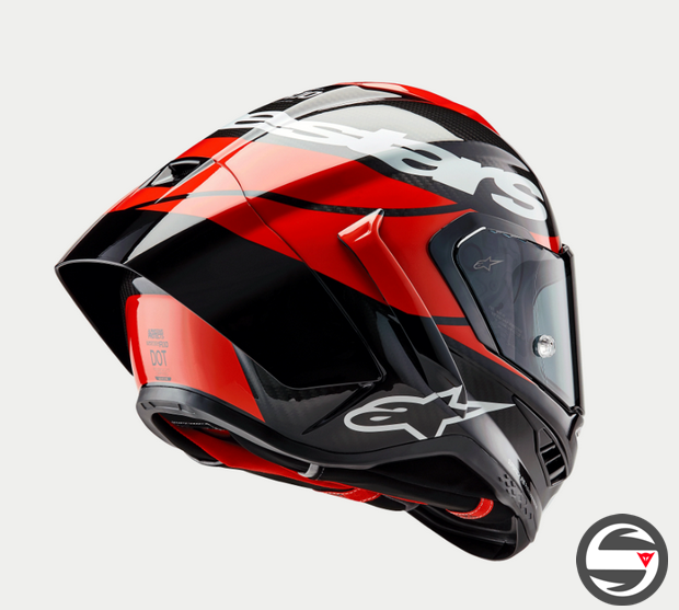 SUPERTECH R10 SOLID BLACK RED CARBON B R WG ECE DOT FIM