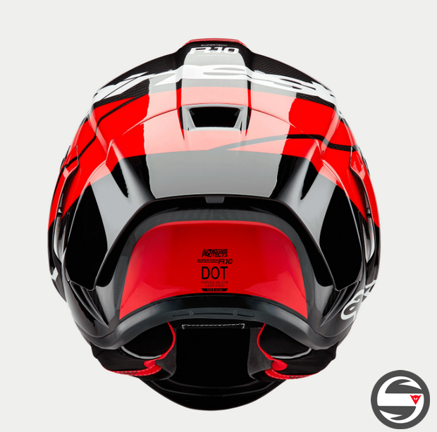 SUPERTECH R10 SOLID BLACK RED CARBON B R WG ECE DOT FIM