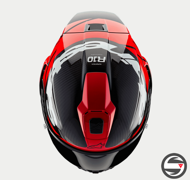 SUPERTECH R10 SOLID BLACK RED CARBON B R WG ECE DOT FIM