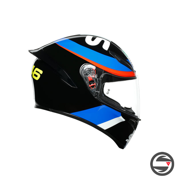 K1 AGV TOP 008 REPLICA VR46 SKY RACING TEAM BLACK RED BLUE GLOSSY