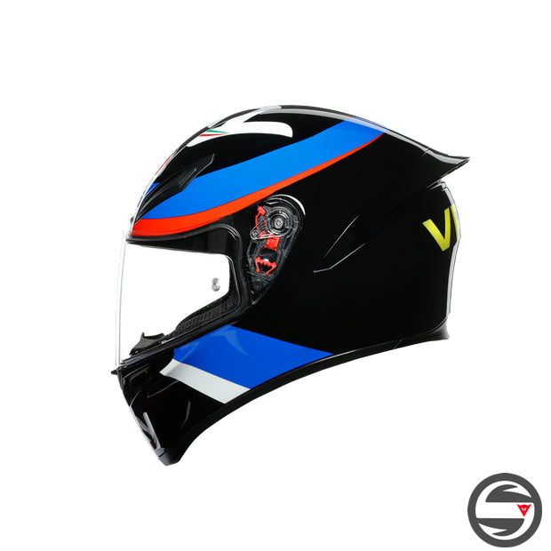 K1 AGV TOP 008 REPLICA VR46 SKY RACING TEAM BLACK RED BLUE GLOSSY